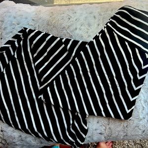 Merona Black/White Asymmetrical Stripe Maxi Skirt